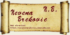 Nevena Breković vizit kartica